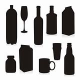 vector drink containers silhouetes