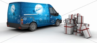 Christmas delivery van
