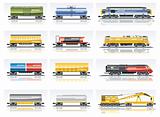 Vector railroad transportation icon set