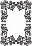 abstract decorative ornamental frame with flower, vector illustr