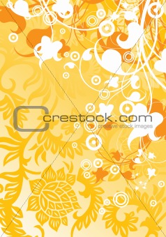 abstract modern background with floral elements, vector illustra