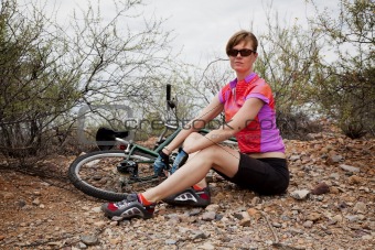 Woman with Mountain Bike