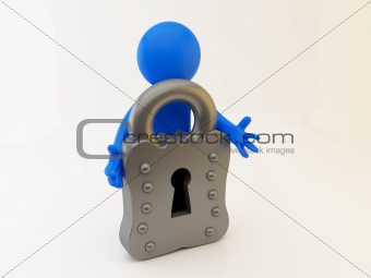 Person with lock