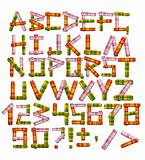 Alphabet - letters from a bright fabric