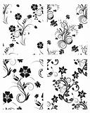 set of flowers backgrounds
