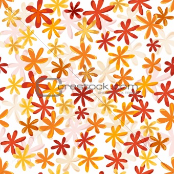 Seamless flower retro pattern in bright autumn colors