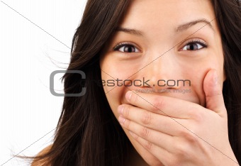 Surprised woman closeup