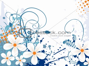 grungy floral background