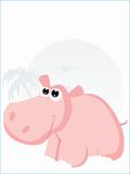 illlustration pink hippopotamus