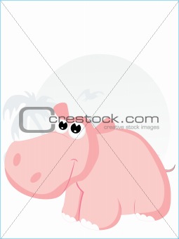 illlustration pink hippopotamus