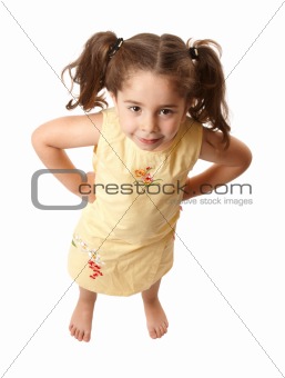 Little girl with attitide hands on hips