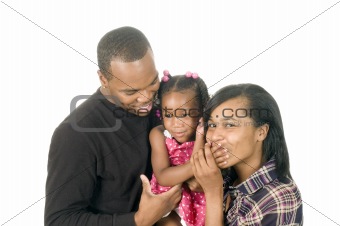 Man holding niece in arms