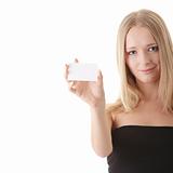 Girl with businesscard