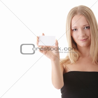 Girl with businesscard