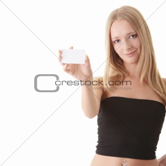 Woman with businesscard