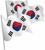 South Korea 3d flag.