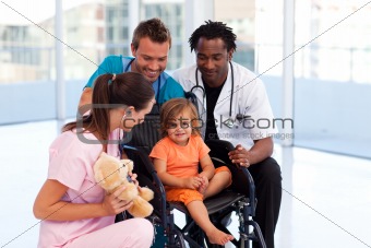 Little patient with medical team