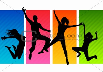 Jumping People Silhouettes