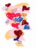 Hearts in various colors