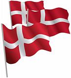 Kingdom of Denmark 3d flag.