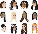 12 Women Faces Diversity