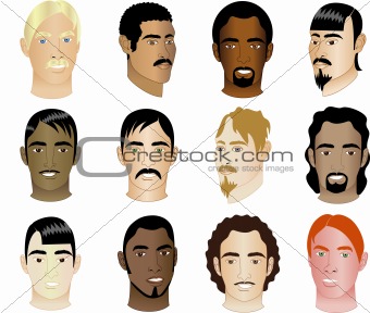 12 Men Faces Diversity