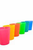 Array of Colorful Plastic Cups