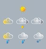 weather vector icons, moon, sun, cloud