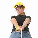 Young woman builder