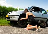 Changing a flat tire