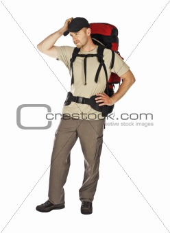 young caucasian backpacker