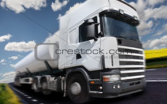 truck driving on country-road
