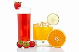 Orange and strawberry juice