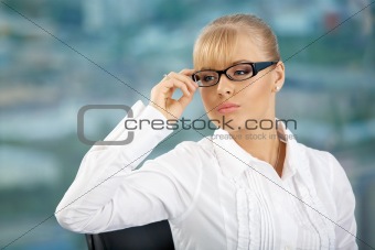 Business lady in glasses