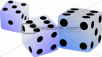 Three dices. Vector illustration