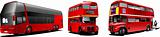 Two generations of London double Decker  red bus. Vector illustr