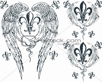 Heraldic wing royalty