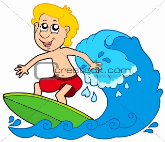 Cartoon surfer boy