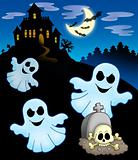 Ghosts with haunted house