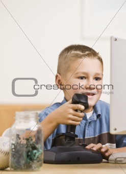 Boy Playing Computer Games