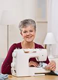 Woman on Sewing Machine