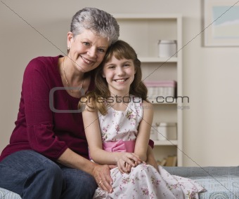 Grandmother Hugging Granddaughter
