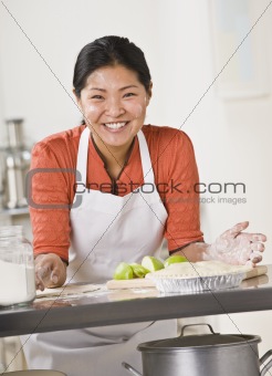 Woman Slicing Apples for Pie