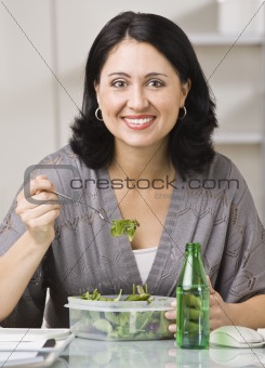 Woman Eating Lunch