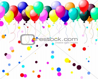colourful balloons with glare