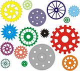 Set of vector gears different in the form