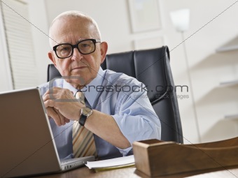 Elderly Man on Laptop