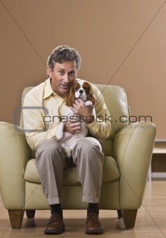 Man Holding Puppy
