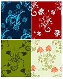 set of color flowers backgrounds