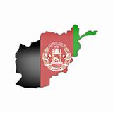 map and flag of afghanistan